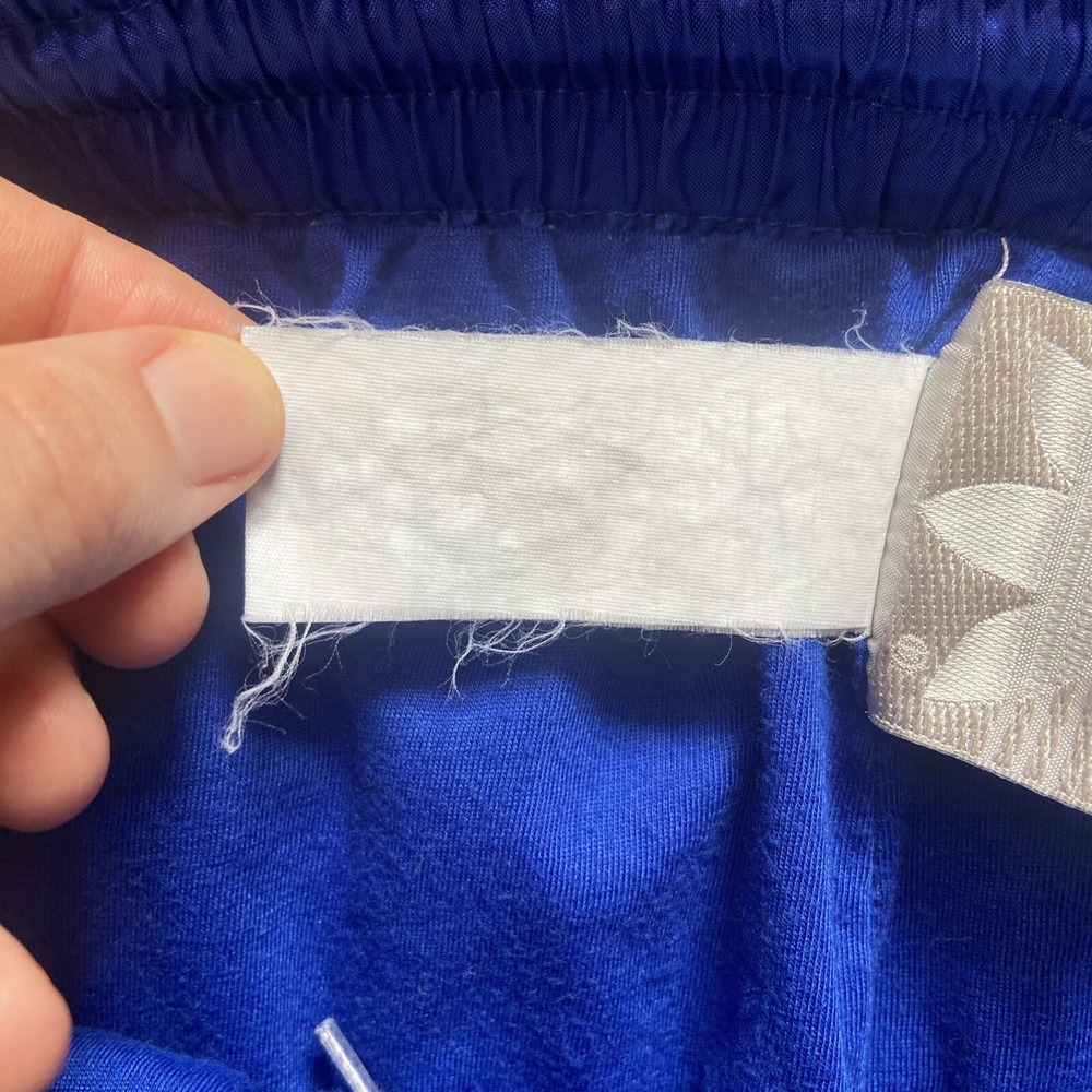 Vintage Adidas Blue Trefoil Leaf Logo Basketball Track Pants Sweat Sz Large - Picture 11 of 16